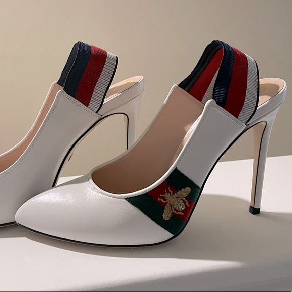 Gucci Shoes - Gucci Heels White with Bee detail